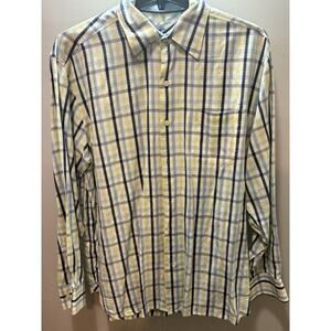Tommy Bahama Men’s Medium Plaid Button Up Shirt Tencel Lyocell Long Sleeve